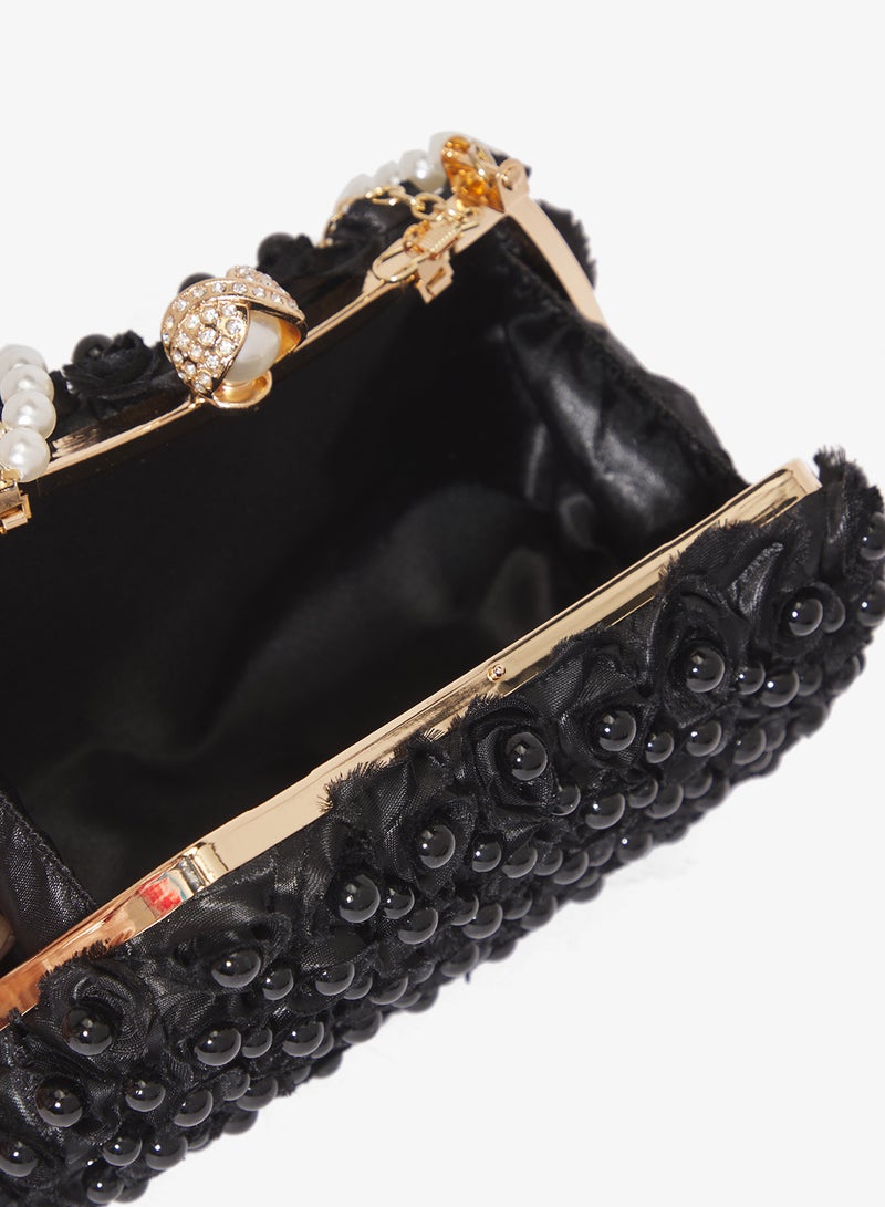 Ella Limited Edition Pearl Detailed Embellished Gold Accent Bag - Image 4
